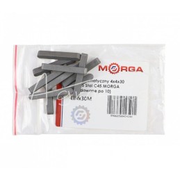 50 vnt - Prizminis raktas 4x4x30 DIN 6885 plienas C45 MORGA - 4x4x30M