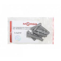 50 vnt - Prizminis raktas 5x5x25 DIN 6885 plienas C45 MORGA - 5x5x25M