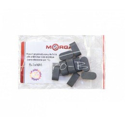 50 vnt - Prizminis raktas 8x7x16 DIN 6885 plienas C45 MORGA - 8x7x16M