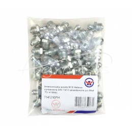 50 vnt - M10 tiesus tepalo nipelis, cinkuotas plienas, DIN 71412 PZL HYDRAL, - 7141210PH