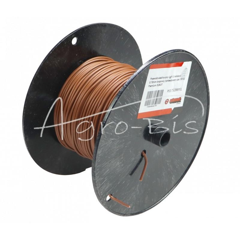 50 vnt - Elektros kabelis LgY-S instaliacijos kabelis 0,75 mm rudas Premium ELMOT - PE0.75ZBRPEL
