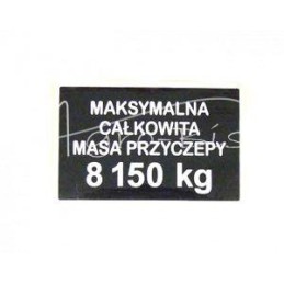 50 vnt - Lipduko maksimalus svoris 8150 kg - NAKLEJKA04