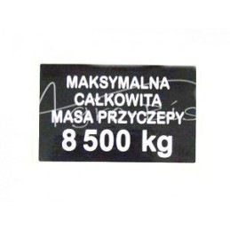 50 vnt - Lipdukas MAKSIMALUS SVORIS 8500KG - NAKLEJKA05