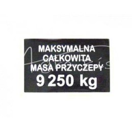 50 vnt - Lipduko maksimalus svoris 9250 kg - NAKLEJKA01