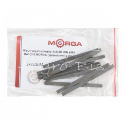 50 vnt - Prizminis raktas 3x3x50 DIN 6885 plienas C45 MORGA - 3x3x50M