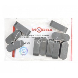 50 vnt - Prizminis raktas 10x8x25 DIN 6885 plienas C45 MORGA - 10x8x25M