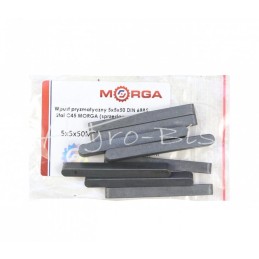 50 vnt - Prizminis raktas 5x5x50 DIN 6885 plienas C45 MORGA - 5x5x50M