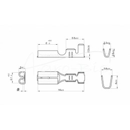 1000 vnt - Kištukas 2,8x0,5, laidas 0,5–1,0, alavuotas , ELMOT, - F-1.0/SN