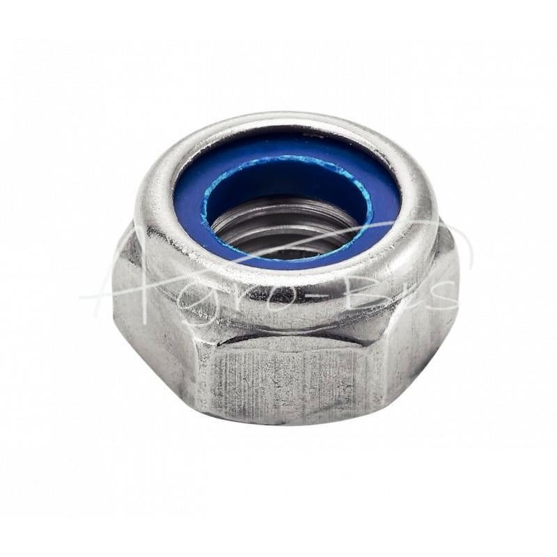 100 vnt - Savisriegė veržlė M5 su poliamido įdėklu DIN985, baltai cinkuota - M5 DIN985