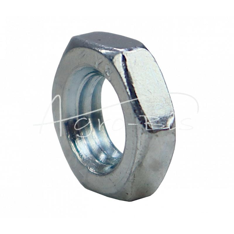 100 vnt - Žema šešiakampė veržlė M8x1.25 DIN439 baltai cinkuota - M8 DIN439