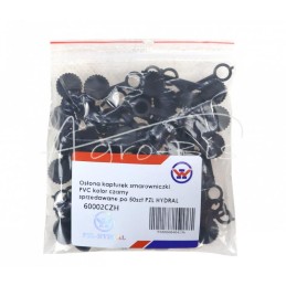 100 vnt - Riebalų įvorės dangtelis, juodos spalvos, PVC, parduodamas pakuotėmis po 50 vnt. PZL HYDRAL, - 60002CZH
