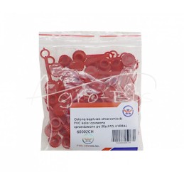 100 vnt - Tepalo įmovos dangtelis, raudonas PVC, parduodamas pakuotėmis po 50 vnt. PZL HYDRAL matoma - 60002CH