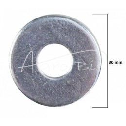 100 vnt - Didelė apvali poveržlė, šiurkšti, 10x30x2,5 DIN9021 PN82030, baltai cinkuota - POZ10