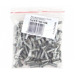 100 vnt - Aliumininė kniedė 5x16 apvali galvute DIN660 DIN124 MORGA - NIT5x16.AKM