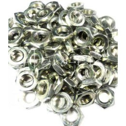 100 vnt - Žema šešiakampė veržlė M10x1.25 DIN439, baltai cinkuota - sankabos varžtas 5423061/3 50411180 SIAURA - 5423063/2