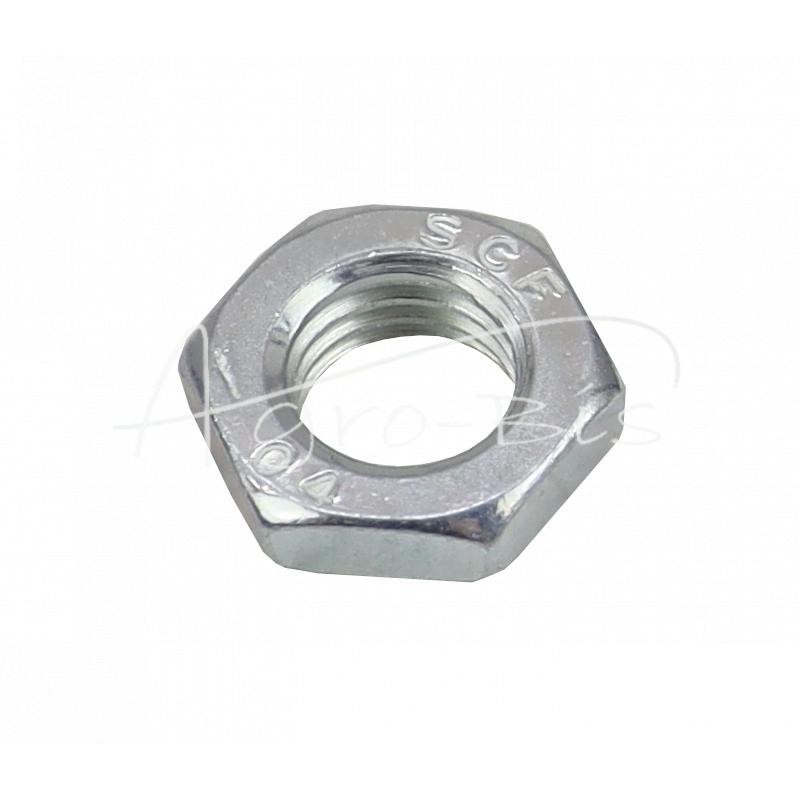 100 vnt - Žemo šešiakampio veržlė M12x1,5 smulkaus žingsnio DIN439, baltai cinkuota - M12x1,5d