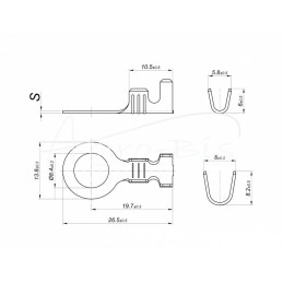 100 vnt - Kilpelės antgalis M8 8,4x13,8 2,5-6,0 0,65 L26,5/L19,7 ELMOT - M8-0-6