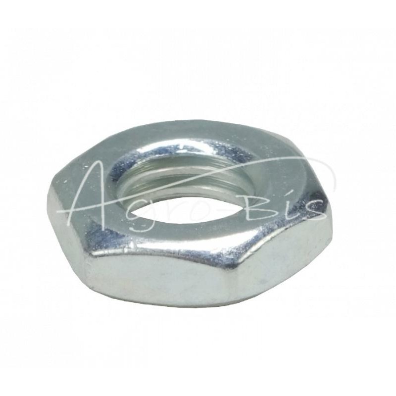 100 vnt - Žema šešiakampė veržlė M10x1.5 DIN439, baltai cinkuota - sankabos reguliavimo varžtai Ursus C-330 - 5423131/2