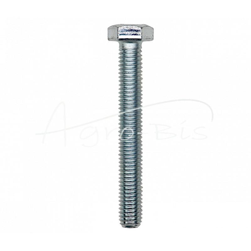 100 vnt - Šešiakampė galvutė, pilnas sriegis, M8x60, 8.8 klasė, DIN933, baltai cinkuotas - M8X60