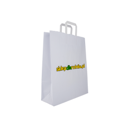 20 x Ekologiškas baltas popierinis maišelis su „sklepDLArolnika“ logotipu