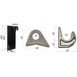 Pilnai sukomplektuoti dešinieji ir kairieji „Euroframe“ skydai