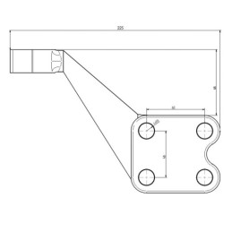 Kairysis vairo mechanizmo sukimo svirtis, apatinė skersinė, 1 skylė, Ursus C-330 C-360