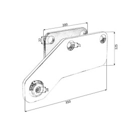 Skersinis vairo stiprintuvo cilindro laikiklis Ursus C-330 C-360 plokščiajai ašiai