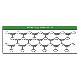 2 metrų tempimas, 3 eilių rinkinys