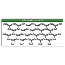 2 metrų ilgio vilkimas, 4 eilių komplektas