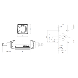SHQ-024 atbulinis droselio sluoksnio vožtuvas CETOP 3 NG6 kolektoriams