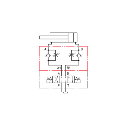 SHQ-022 atbulinis droselio sluoksnio vožtuvas įleidimo angoje iš A ir B, skirtas CETOP 3 NG6 skirstytuvams