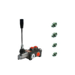 1 sekcijos hidraulinis skirstytuvas 40 l/min. su jungtimis