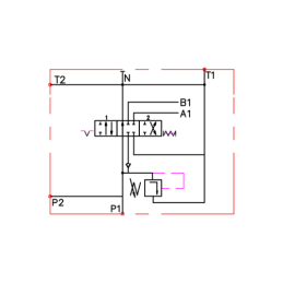 Hidraulinis skirstytuvas, 1 sekcija, 40L, su vienpusiu galiniu fiksatoriumi