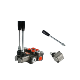 2 sekcijų hidraulinis skirstytuvas 40 l/min. su atsarginiu dangteliu ir svirtimi