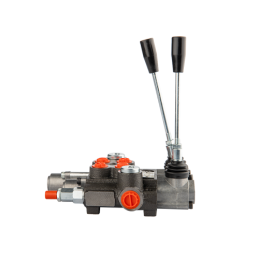 Hidraulinis skirstytuvas, 2 sekcijų, 40L, viena sekcija su fiksatoriumi, viena kryptimi į priekį