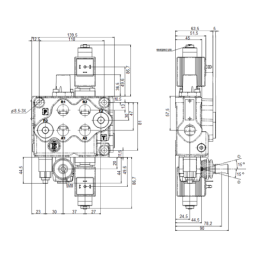 Hidraulinis skirstytuvas, 2 sekcijos, 45 l/min., P45 našumas