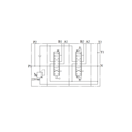 Hidraulinis skirstytuvas, 2 sekcijos, 45 l/min., P45 našumas