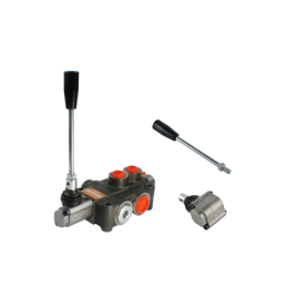 1 sekcijos hidraulinis skirstytuvas 80L su atsarginiu dangteliu ir svirtimi