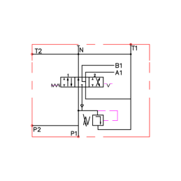 Hidraulinis skirstytuvas, 1 sekcija, 40L, su vienpusiu galiniu fiksatoriumi