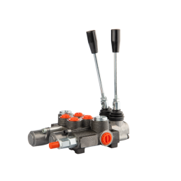 Hidraulinis skirstytuvas, 2 sekcijų, 40L, viena sekcija su fiksatoriumi, viena kryptimi į priekį