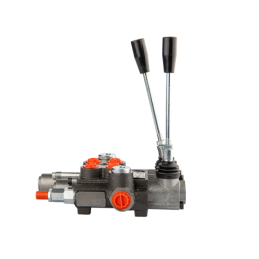 Hidraulinis skirstytuvas, 2 sekcijų, 40L, viena sekcija su fiksatoriumi, viena kryptimi į priekį