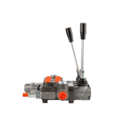 Hidraulinis skirstytuvas, 3 sekcijų, 40L, viena sekcija su fiksatoriumi, viena kryptimi į priekį