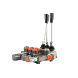 Hidraulinis skirstytuvas, 3 sekcijų, 40L, viena sekcija su fiksatoriumi, viena kryptimi į galą