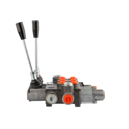 Hidraulinis skirstytuvas, 3 sekcijų, 40L, viena sekcija su fiksatoriumi, viena kryptimi į galą