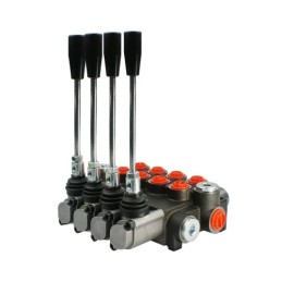 Hidraulinis skirstytuvas 40L 4 sekcijų su viena sekcija ir skląsčiu