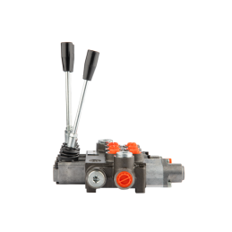 Hidraulinis skirstytuvas, 3 sekcijų, 40L, viena sekcija su fiksatoriumi, viena kryptimi į priekį