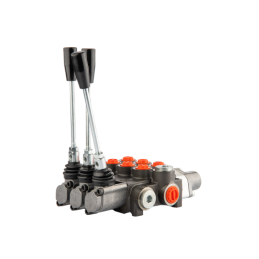 Hidraulinis skirstytuvas, 3 sekcijų, 40L, viena sekcija su fiksatoriumi, viena kryptimi į galą