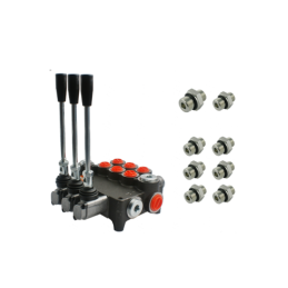 3 sekcijų hidraulinis skirstytuvas 80L su jungtimis