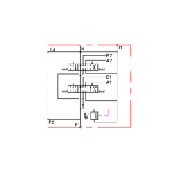 2 sekcijų hidraulinis skirstytuvas 160L su viena stūmoklio sekcija