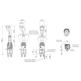 2 dalių hidraulinis komplektas: 40 l skirstytuvas + valdymo svirtis be mygtukų + du 2,5 m kabeliai